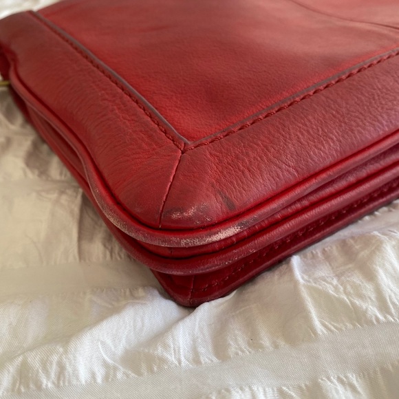 J Crew Red Leather Crossbody Bag - Picture 5 of 6